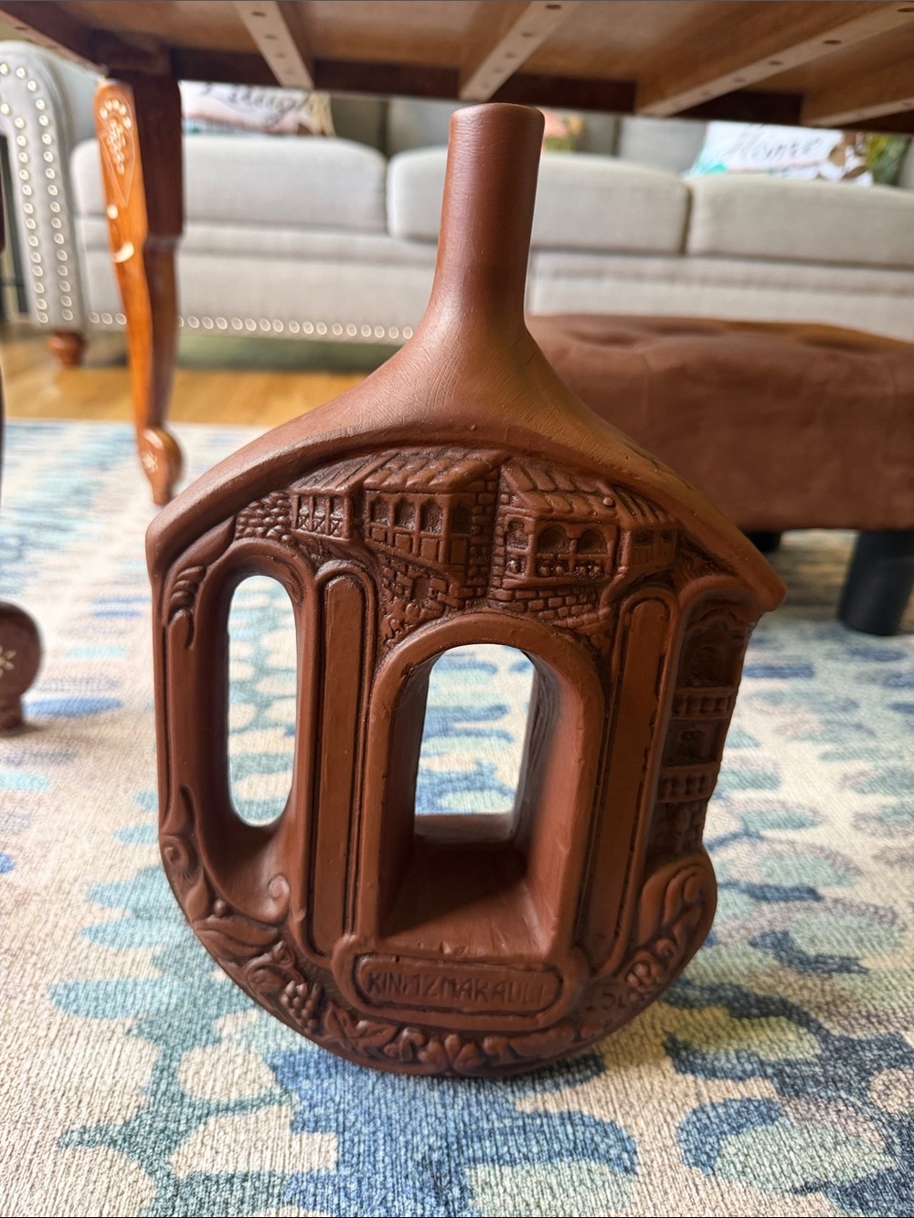 Terracotta Ceramic Decorative Bottle Vase - Brown
